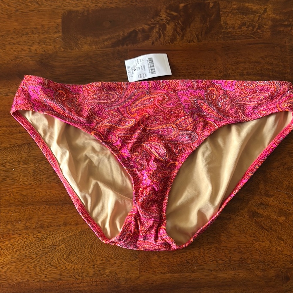 NWT J. Crew Vibrant Paisley Bikini Set top size L bottom size M - Picture 2 of 11